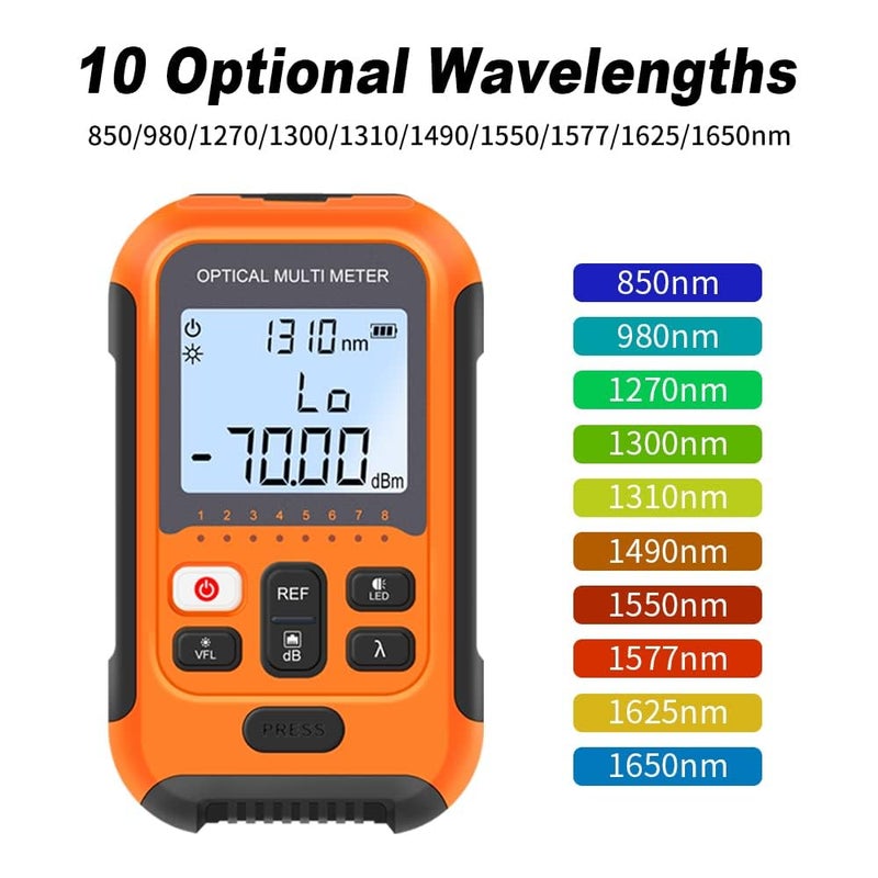 D YEDEMC Fiber Optic Cable Tester Portable Optical Fiber Power Meter FC/SC/ST Universal Interface Integrated OPM, VFL, and RJ45 Functions (OPM-VFL-2) - Image 3